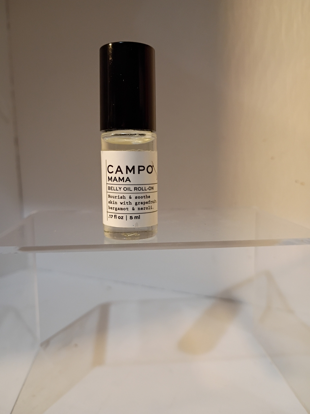 Campo Mama Belly Oil Roll-On — Clear & Black